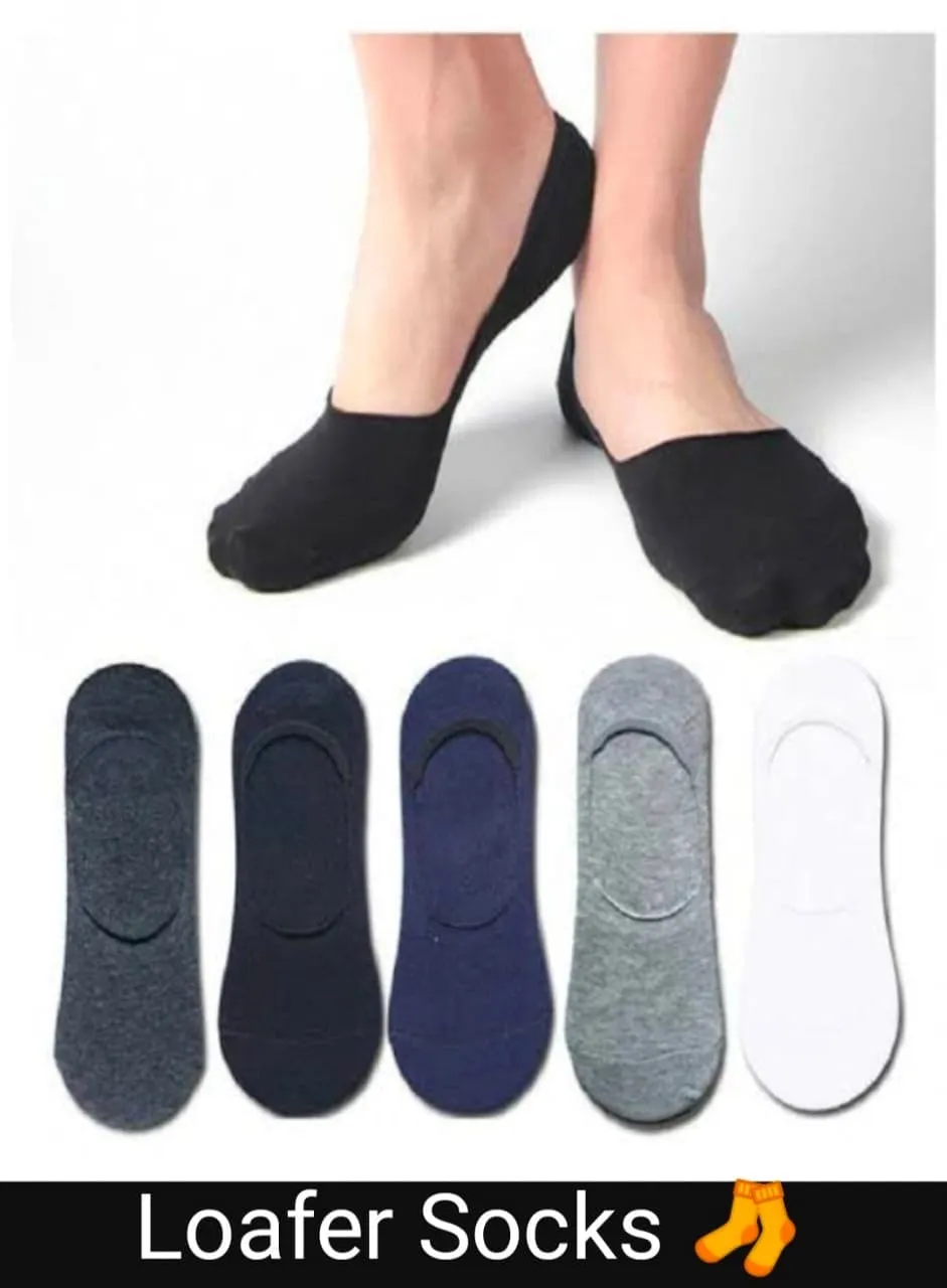 5 Pair Loafer Socks, Breathable Socks, Cotton Non-Slip Loafer Socks