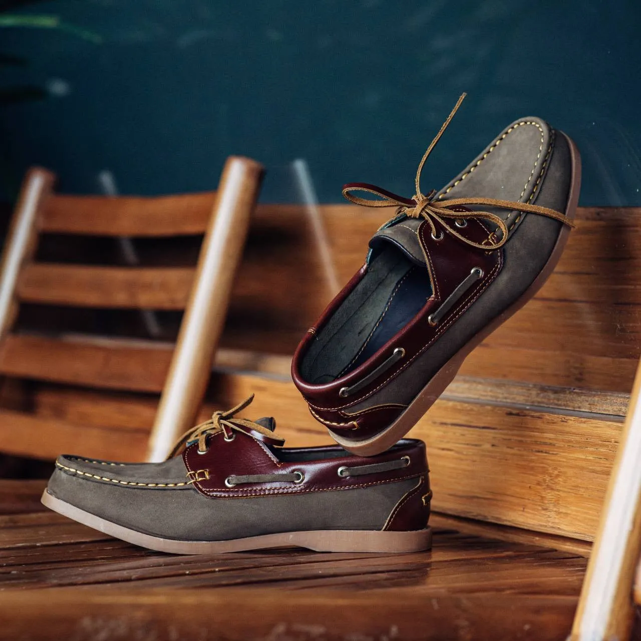 825 Boat Shoe - Olive Caramel