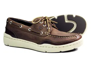 ABERSOCH Mens Russet Brown Nubuck Deck Shoe by Orca Bay