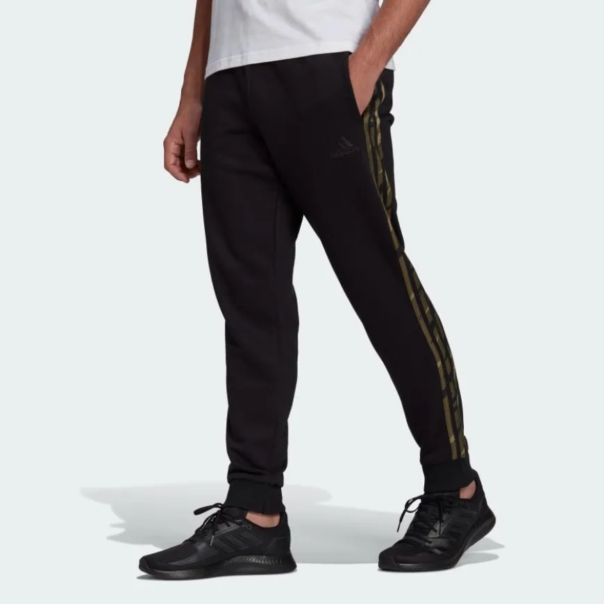 Adidas Essentials French Terry Camo Print Men Lifestyle Pant Black