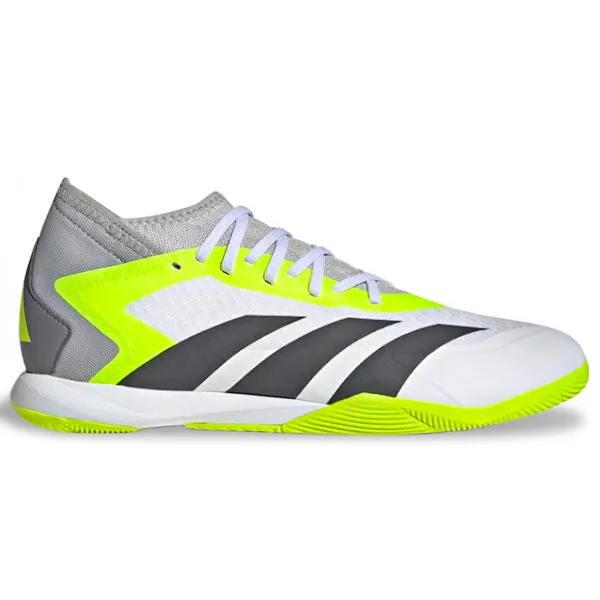 adidas Predator Accuracy.3 Indoor Soccer Shoes (White/Lucid Lemon)