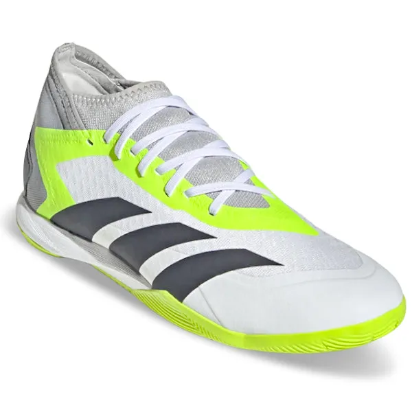 adidas Predator Accuracy.3 Indoor Soccer Shoes (White/Lucid Lemon)