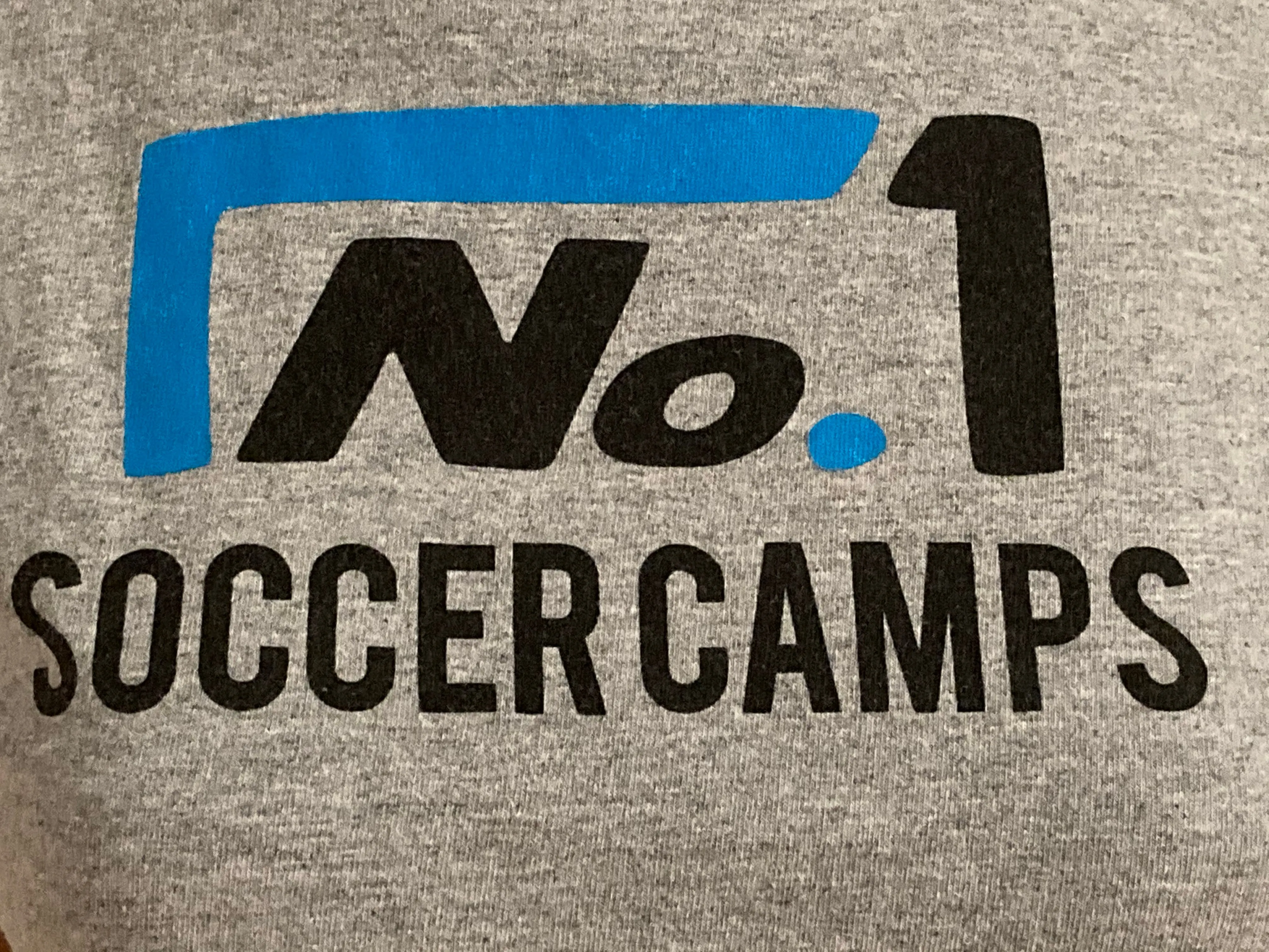 ADIDAS "NO 1 SOCCER CAMPS" Graphic Print Kids Youth Unisex T-Shirt Tee Shirt L Large Lrg Gray Shirt