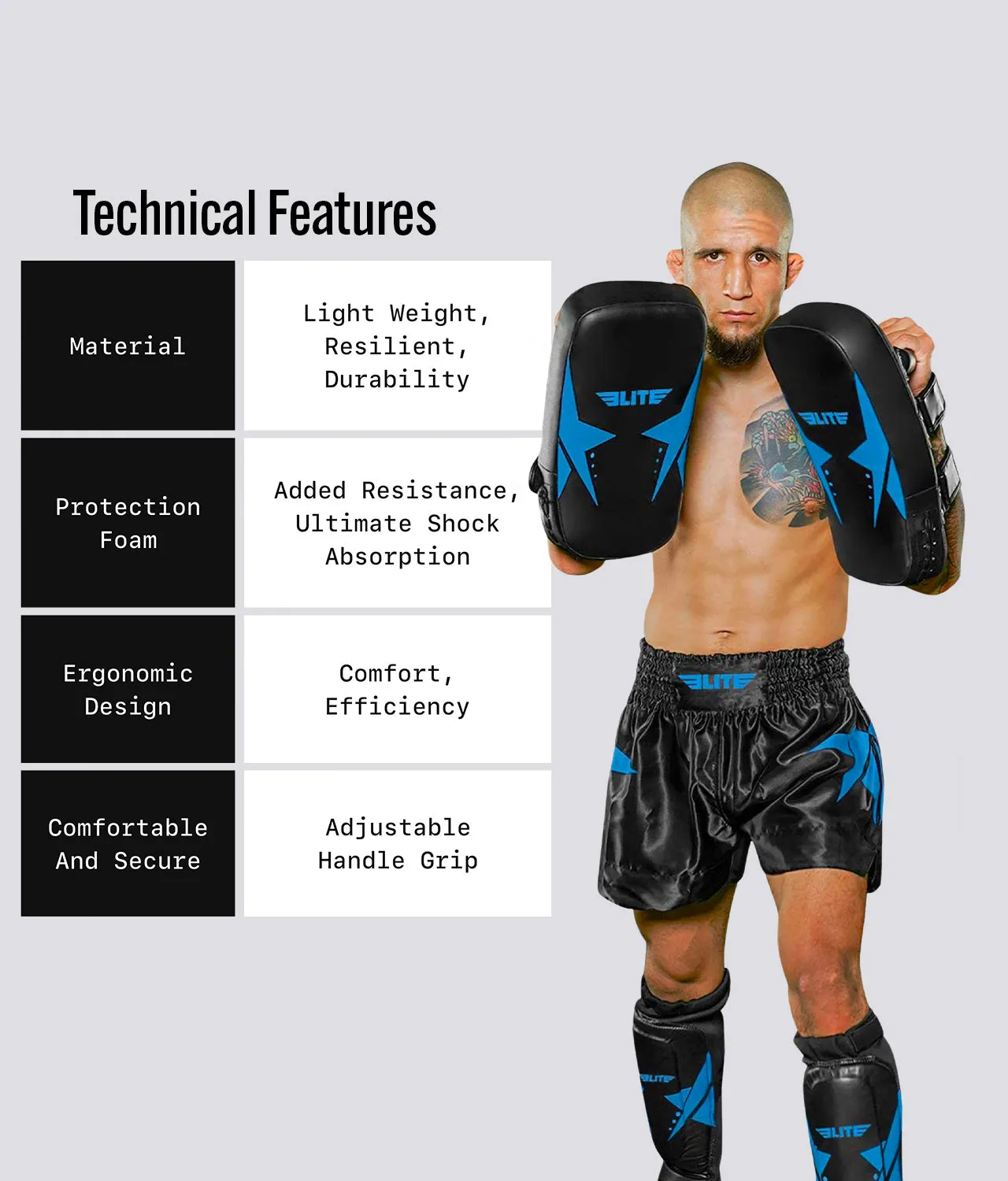 Adults' Black/Blue Muay Thai Kick Pad