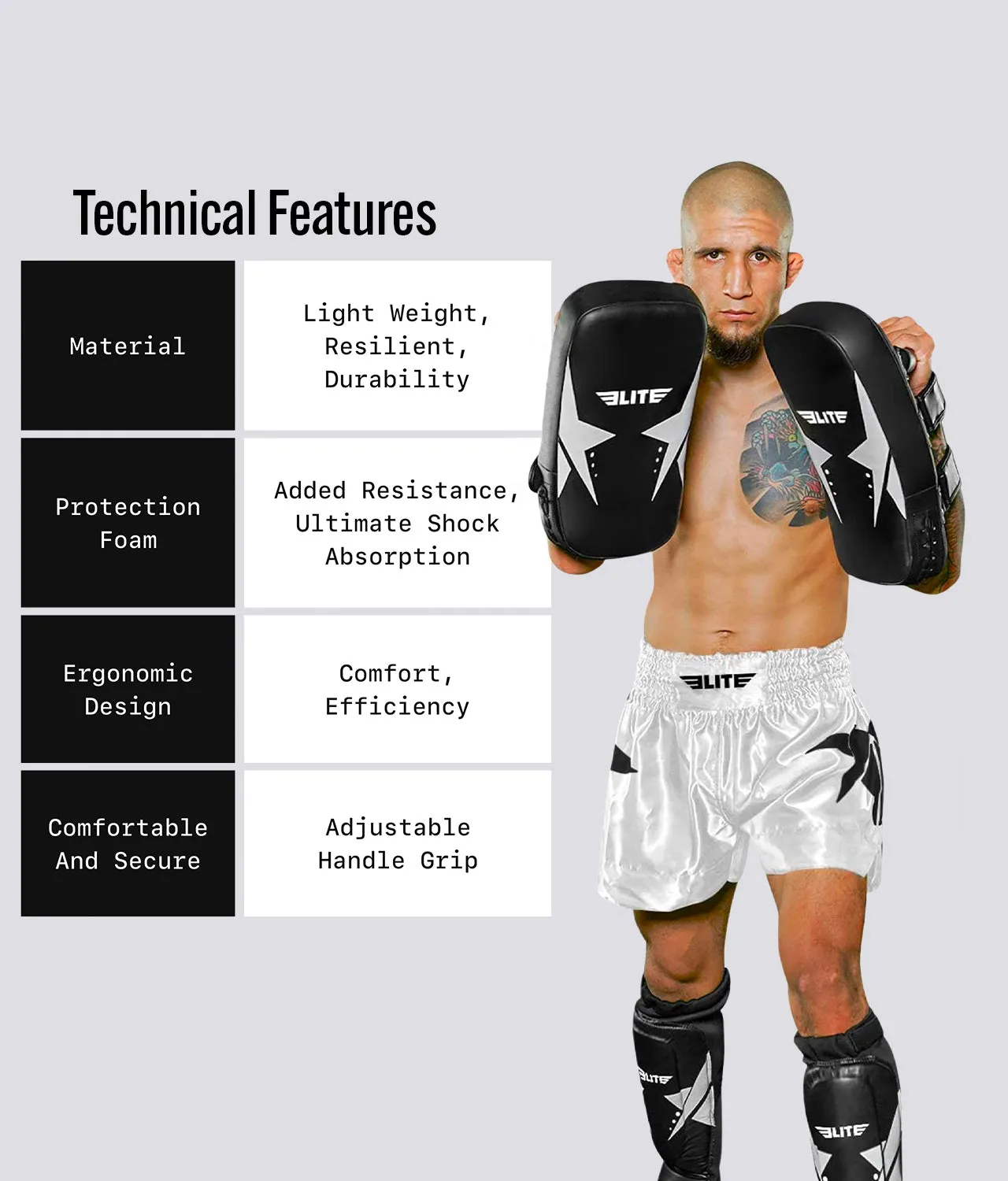 Adults' Black/White Muay Thai Kick Pad