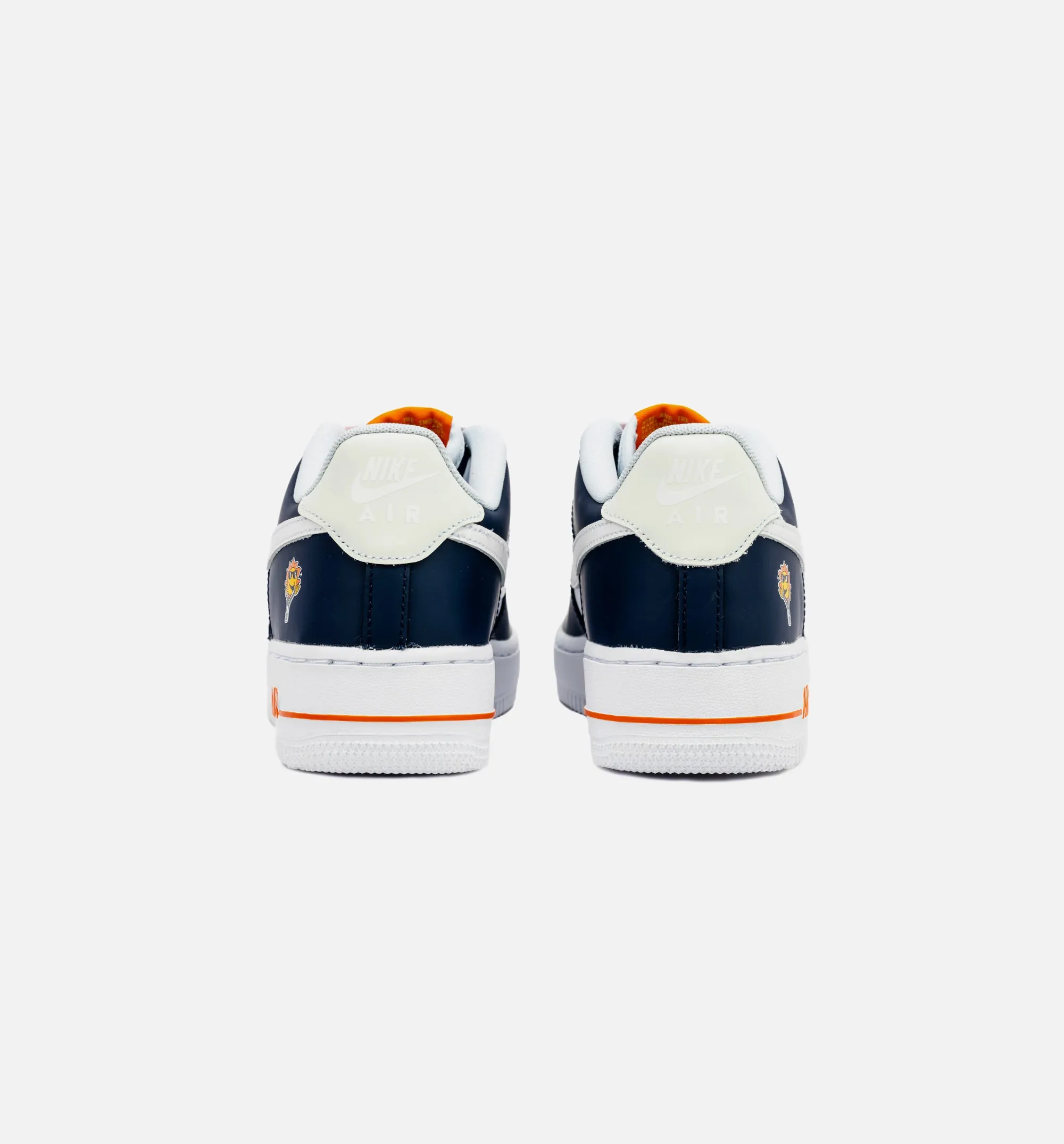 Air Force 1 LV8 Grade School Lifestyle Shoe - Midnight Navy/Safety Orange