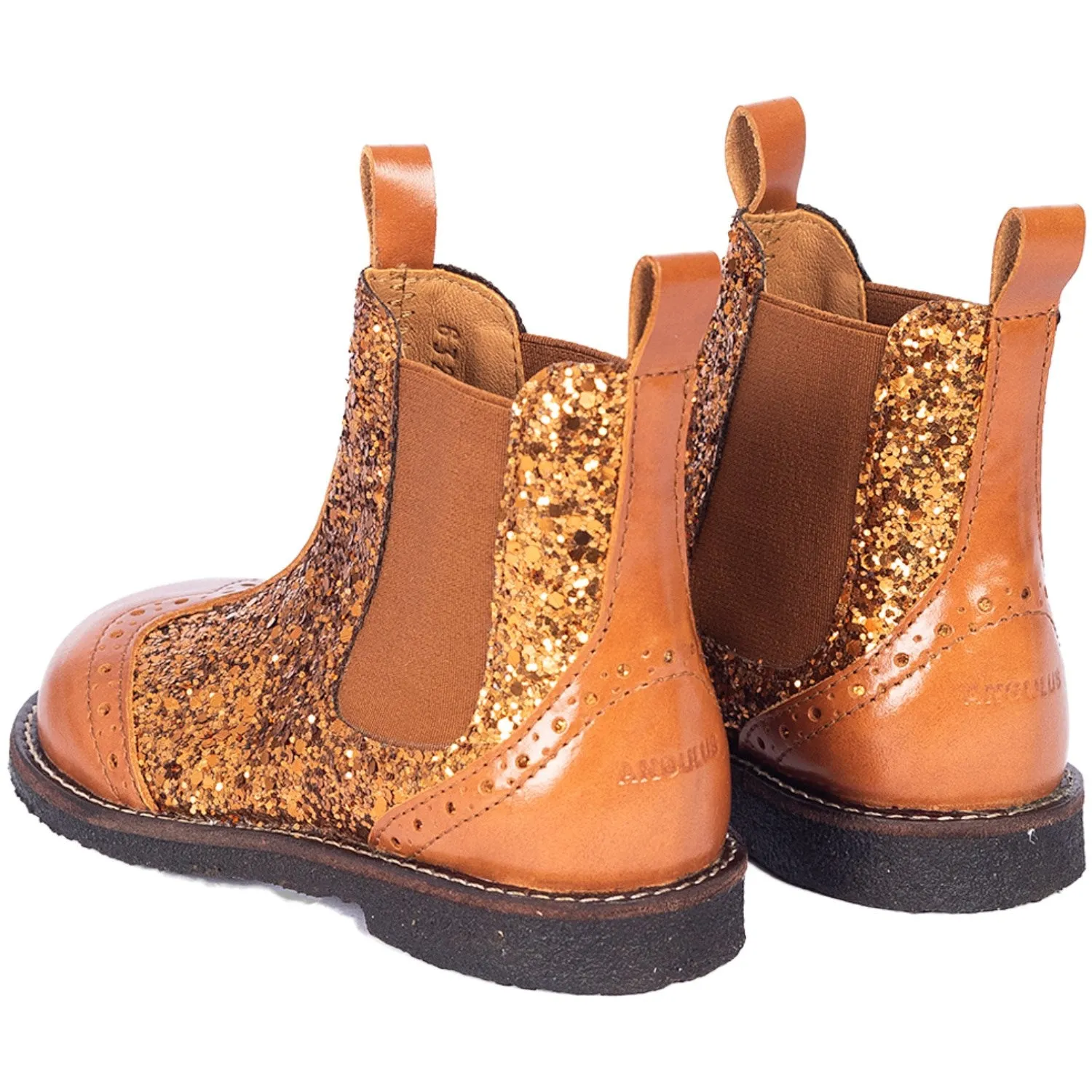 Angulus Bronze Glitter/CAndnac/CAndnac Chelsea Boot Med Funklende Bronze Glitter.