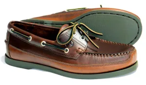 AUGUSTA Mens Sailing Shoes Saddle Brown Leather by Orca Bay