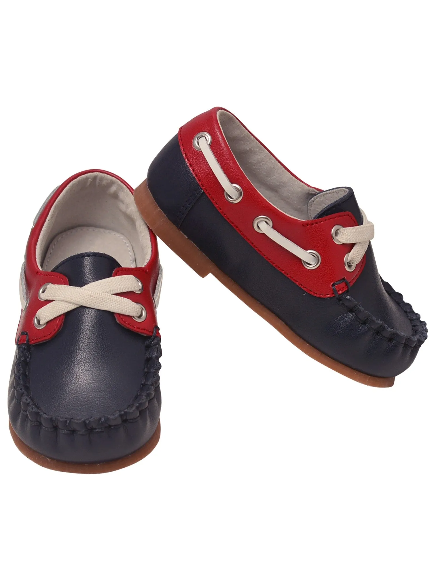 Baby Boys Navy Red Hudson Boat Shoes 2-4 Baby