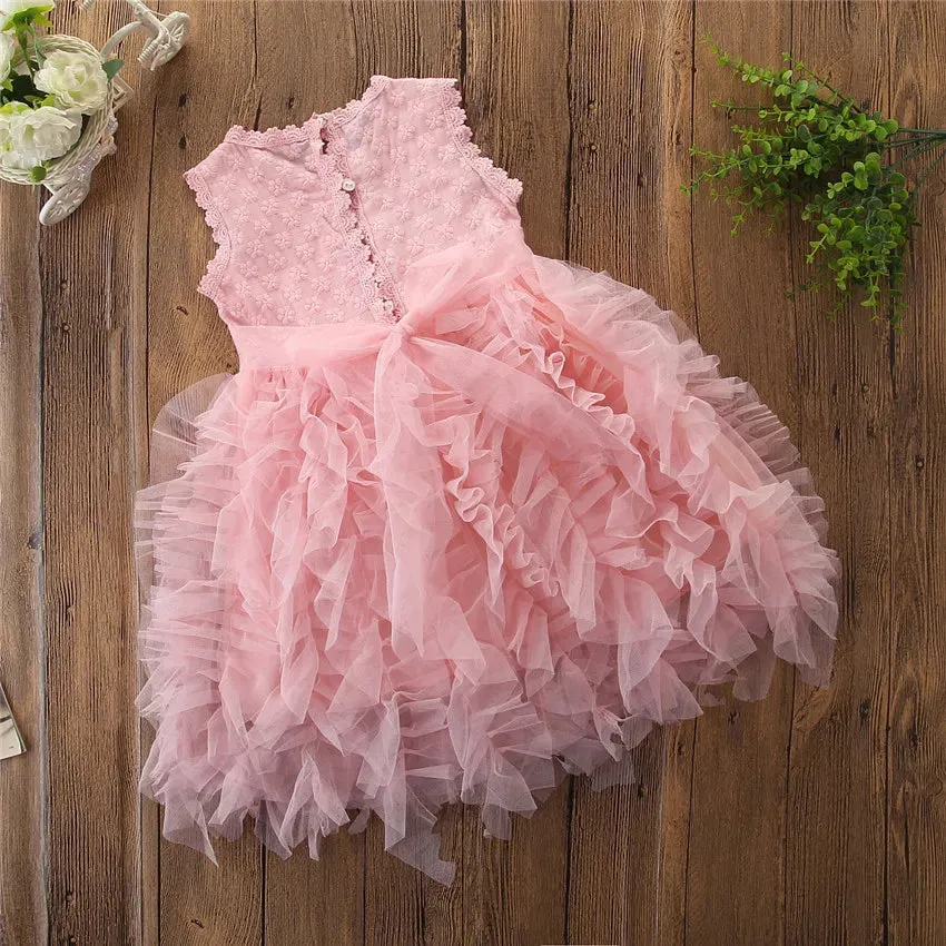 Baby girls tutu lace dress Children sleeveless vest princess dresses summer Boutique Kids Clothing C4914