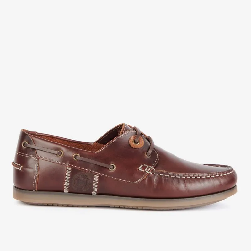 Barbour Wake Leather Mens Boat Shoe  - Mahogany