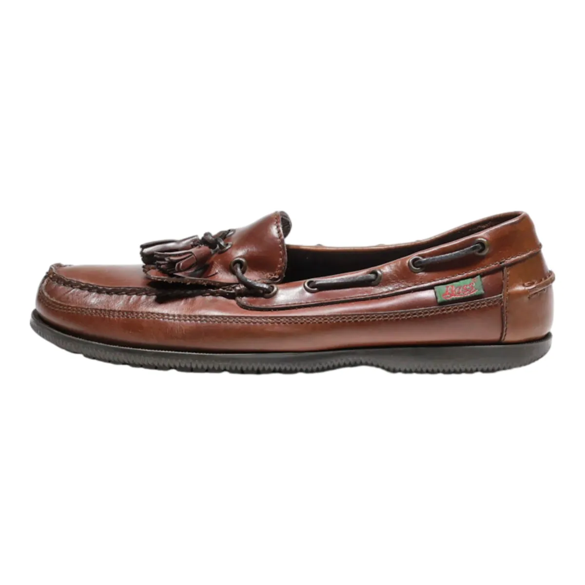 BASS Boat Shoes Brown Leather Mens UK 9.5