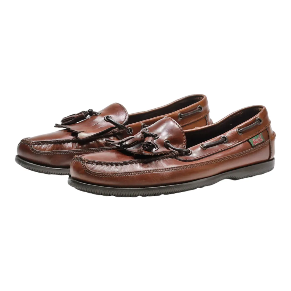 BASS Boat Shoes Brown Leather Mens UK 9.5