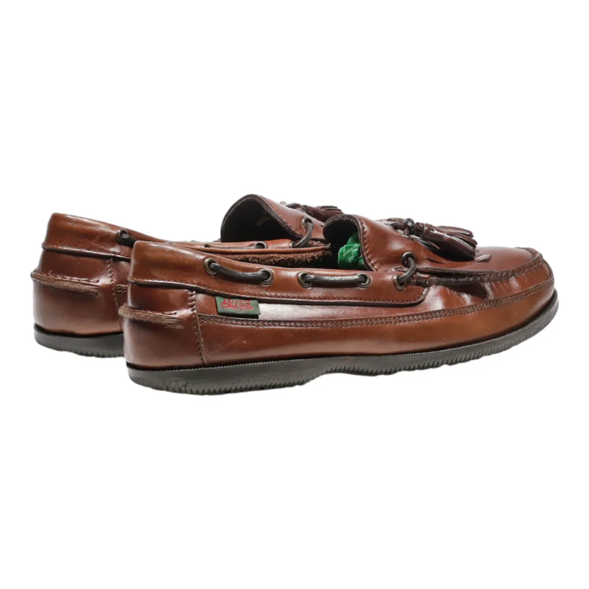 BASS Boat Shoes Brown Leather Mens UK 9.5