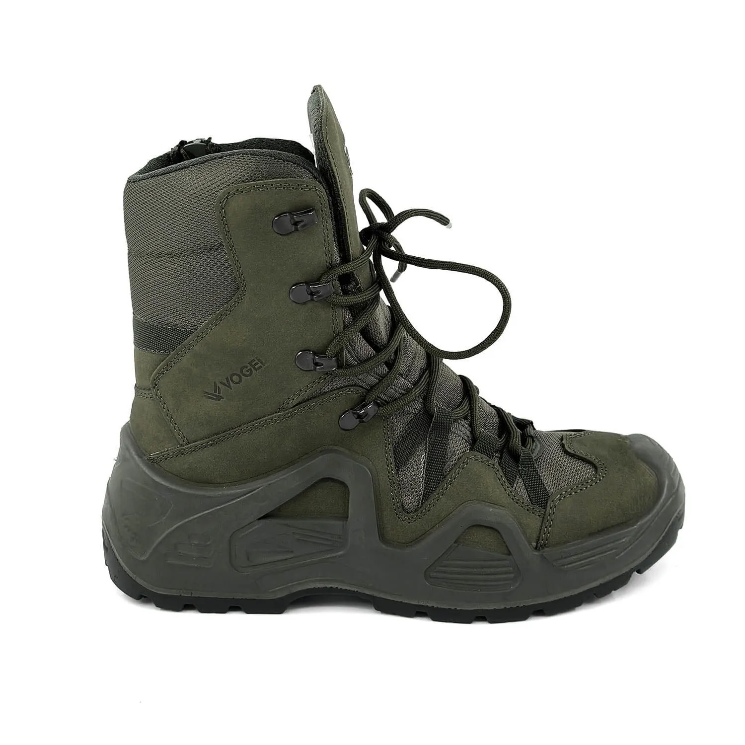 Beige Tactical Military Zippered Long Outdoor Shoes (CR1)