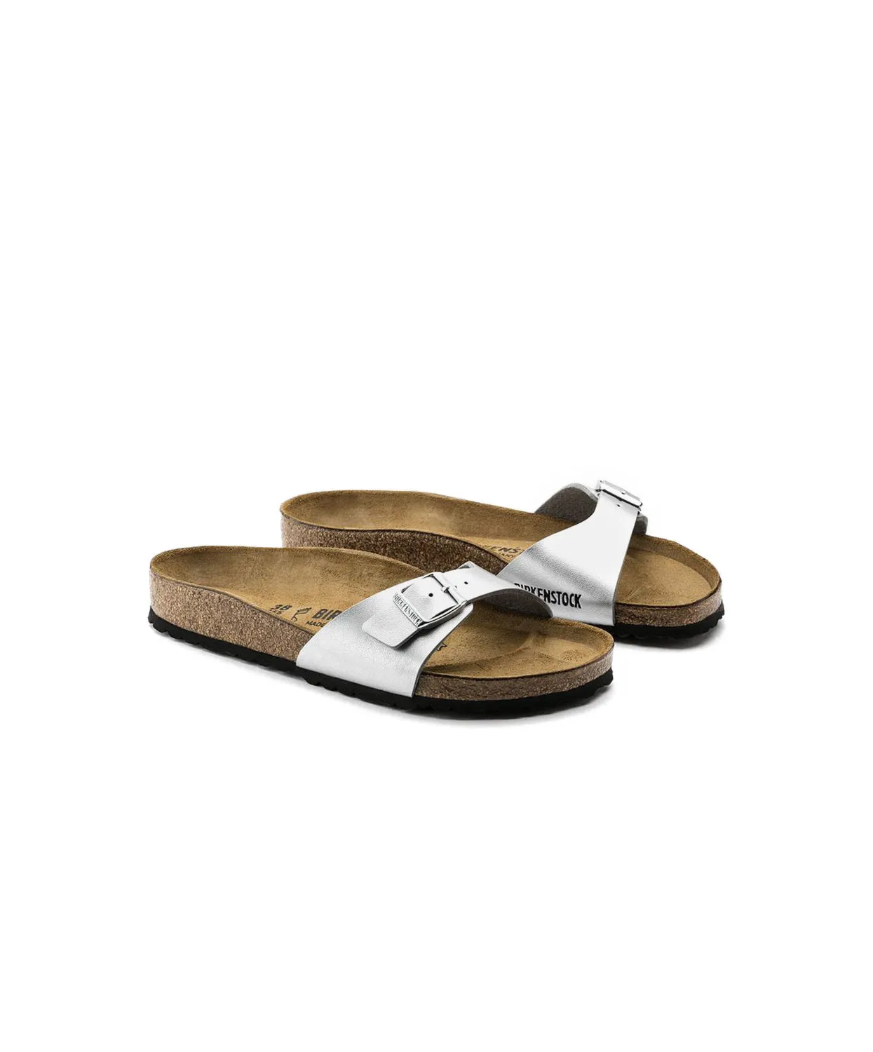 Birkenstock Madrid Birko-Flor Silver Sandals