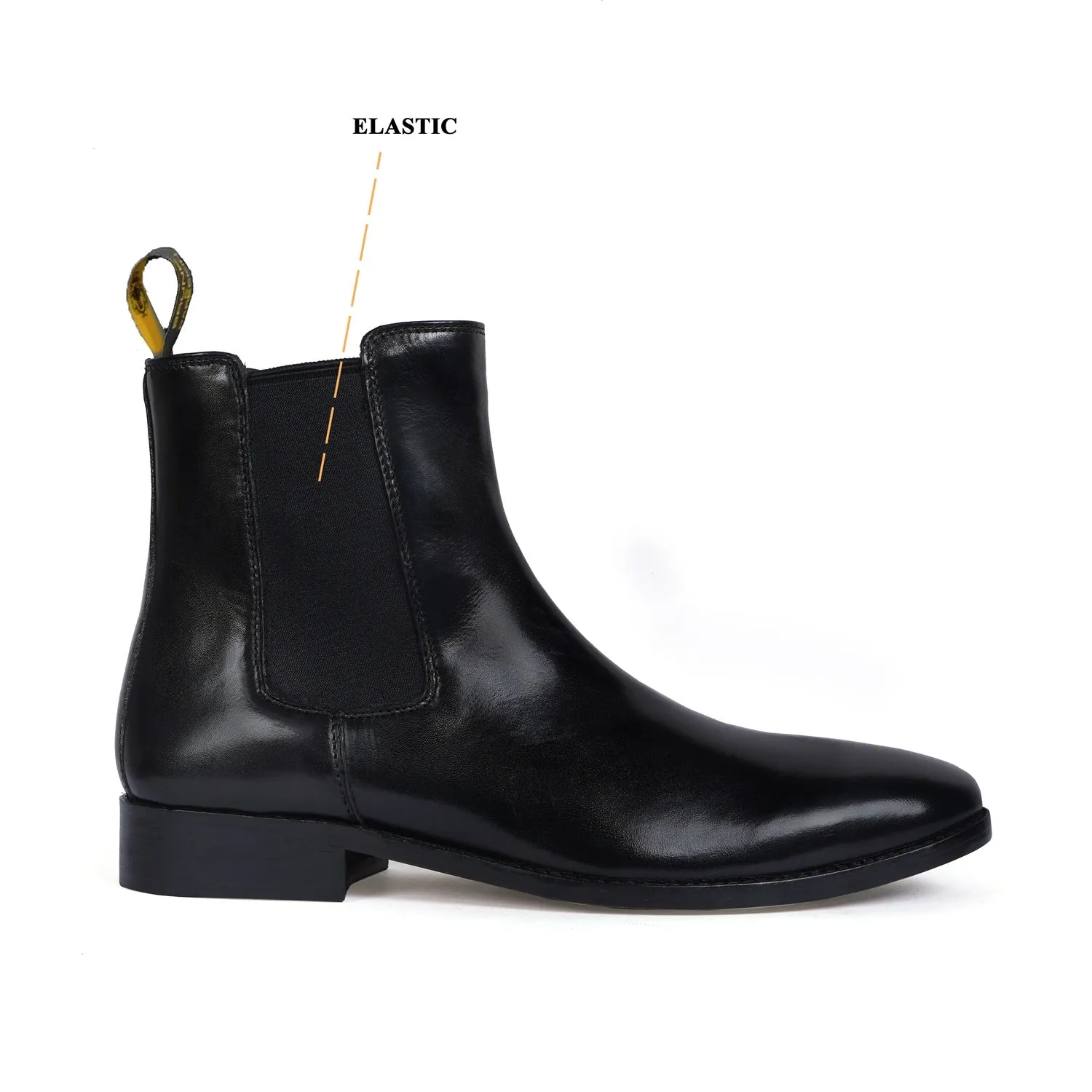 Black Chelsea Boot with Leather Sole