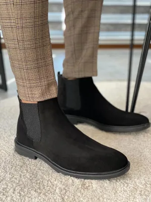 Black Suede Chelsea Boots for Men by GentWith | Worldwide Shipping