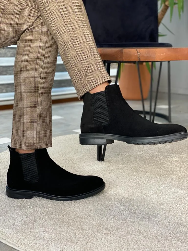 Black Suede Chelsea Boots for Men by GentWith | Worldwide Shipping