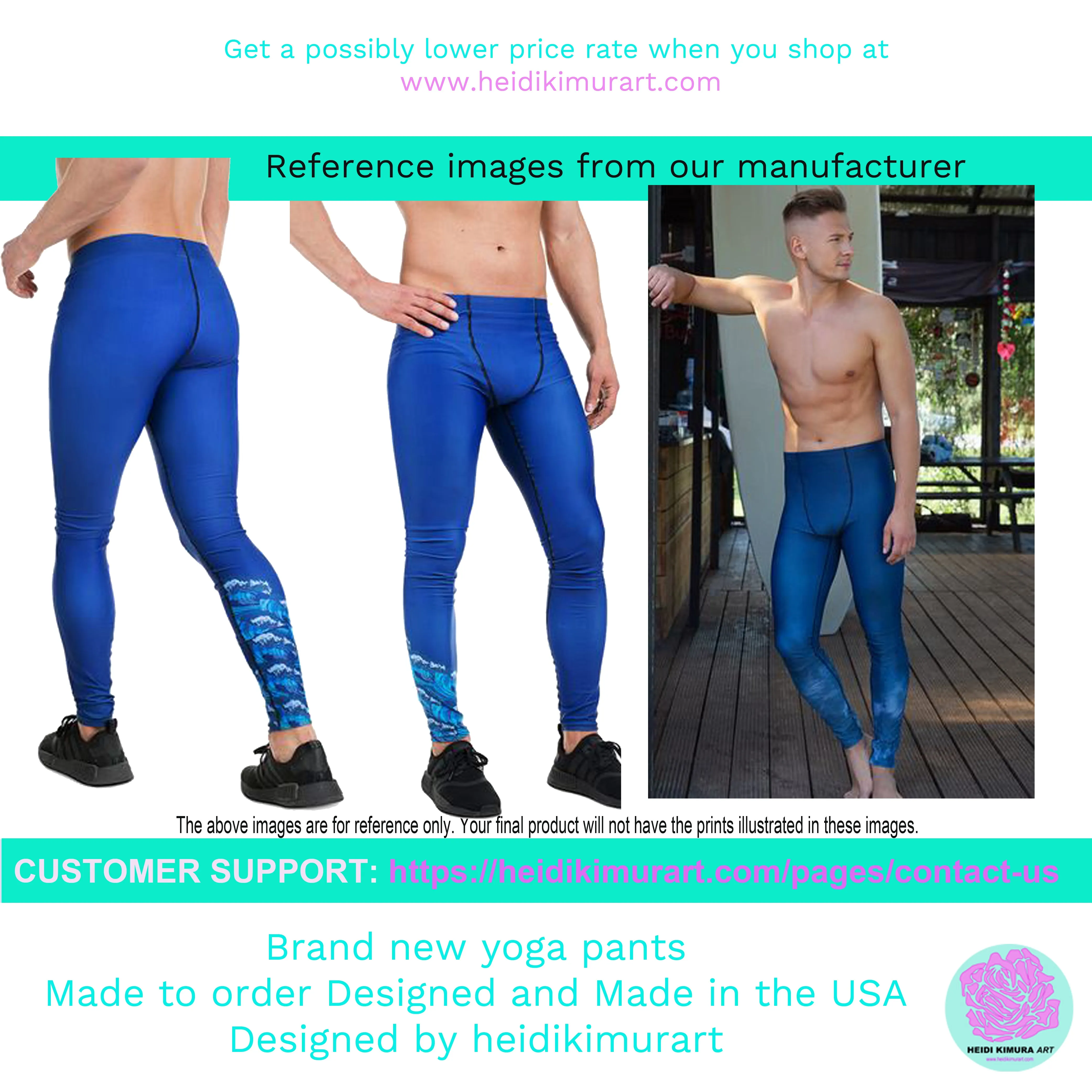 Blue Buffalo Meggings, Plaid Print Men's Leggings Compression Tights- Made in USA/EU