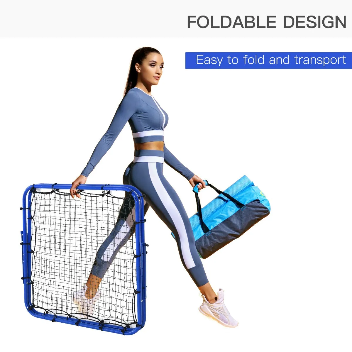 Blue Football Rebounder Net