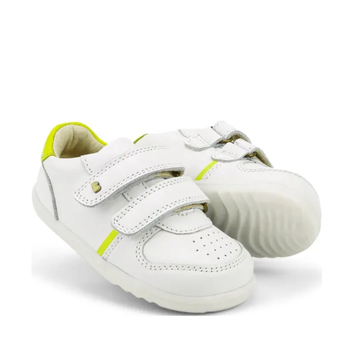 Bobux Step Up SU Riley Sneaker White Neon Yellow 732111