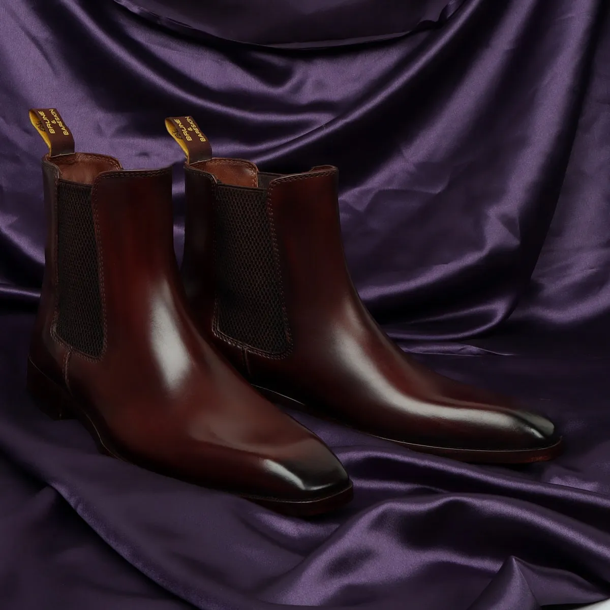 Brown Chelsea Boots For Men With Leather Sole