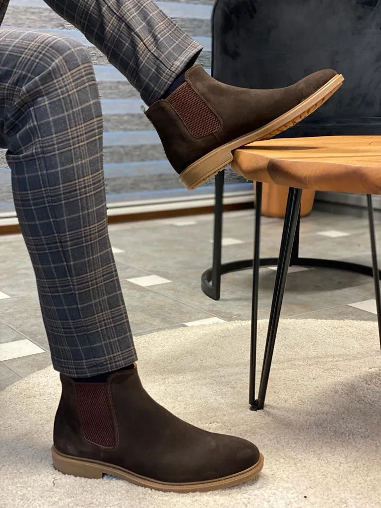 Brown Suede Chelsea Boots for Men by GentWith | Worldwide Shipping