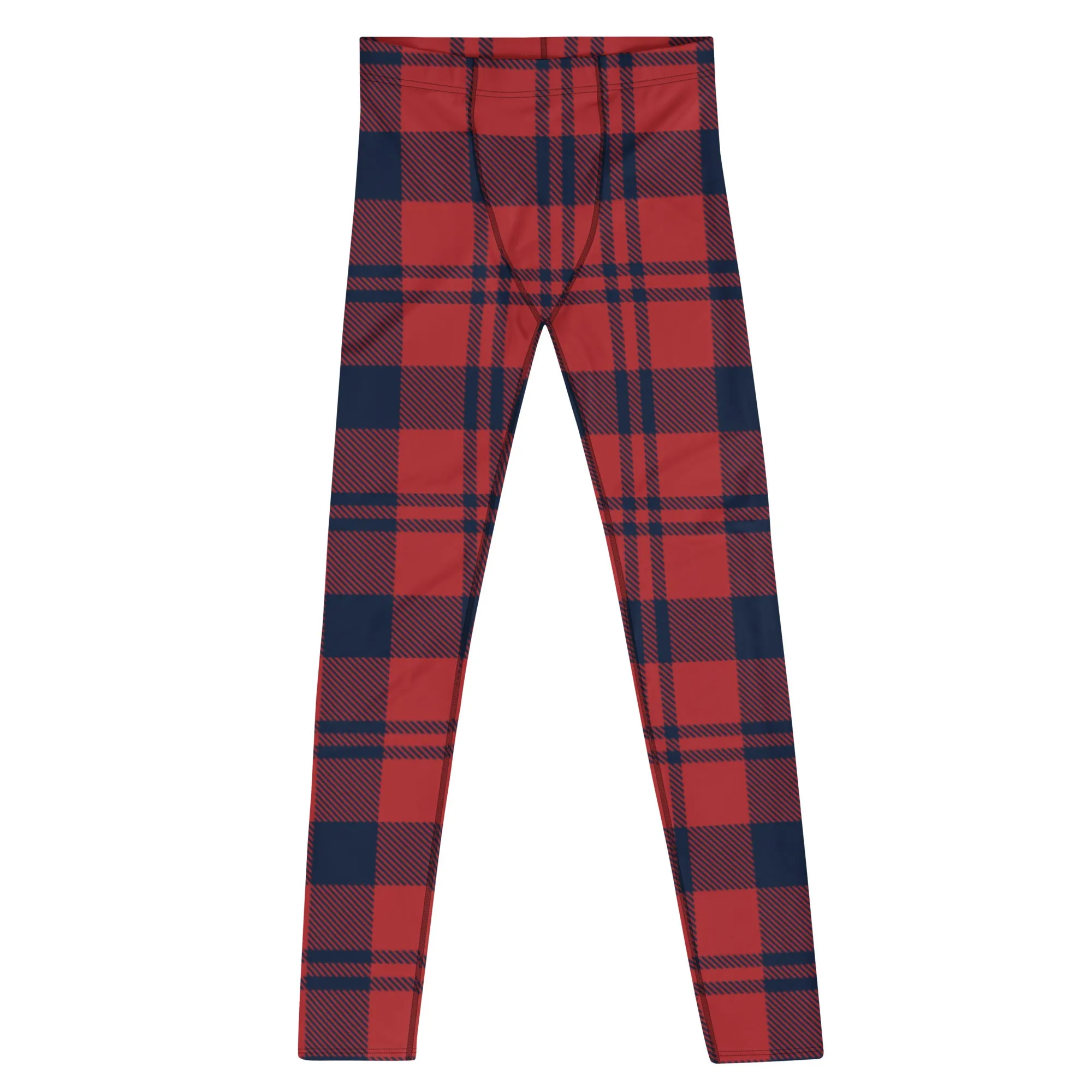 Buffalo Red Plaid Print Meggings, Premium Red Plaid Print Designer Classic Men's Leggings