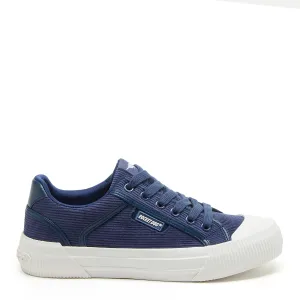 Cheery Slate Blue Corduroy Trainers