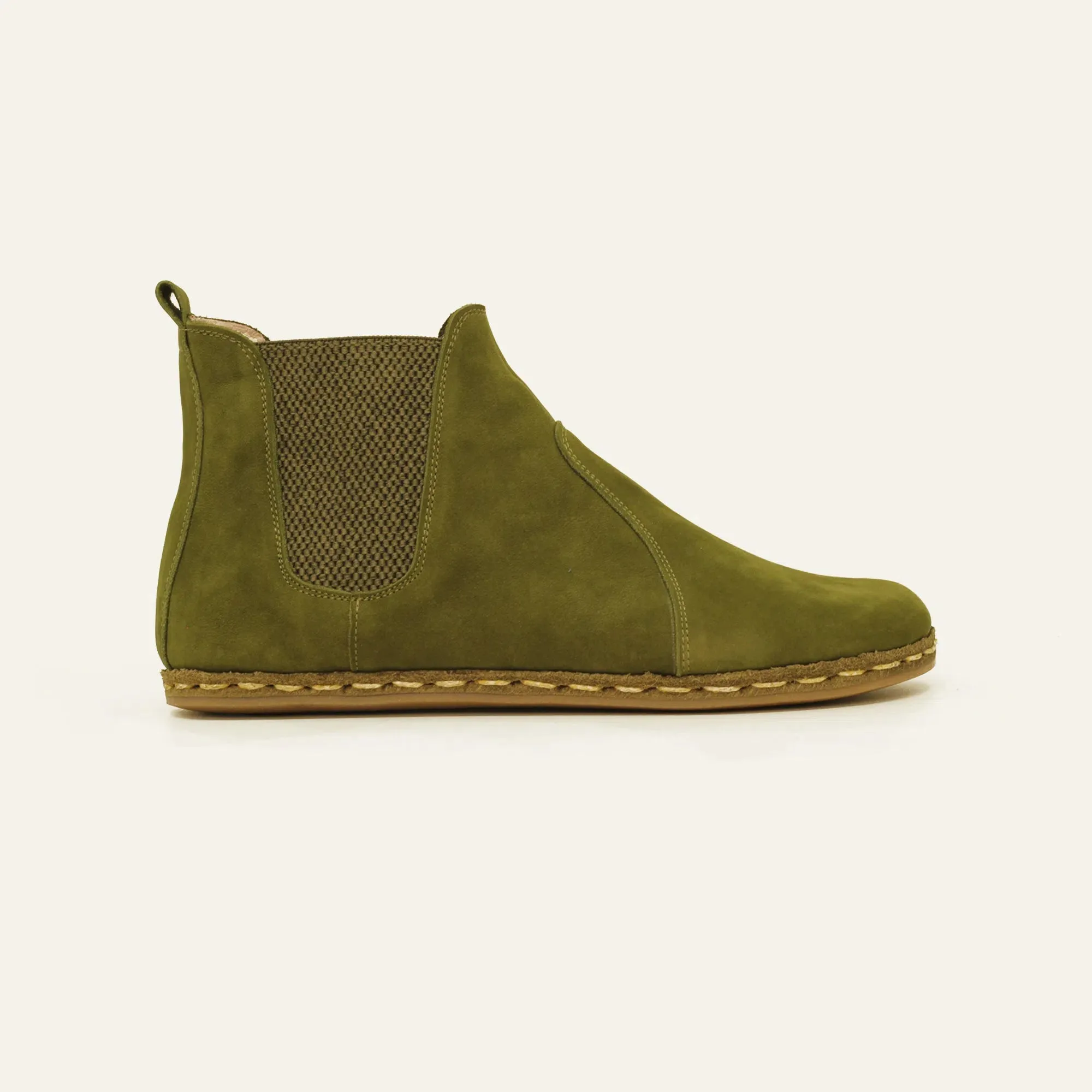 Chelsea Barefoot Boots Green Handmade Women's