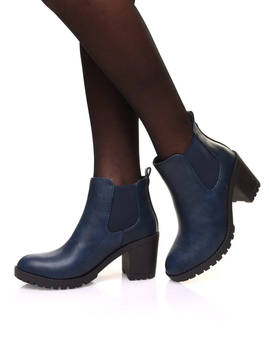 Chelsea boots bleues à talons