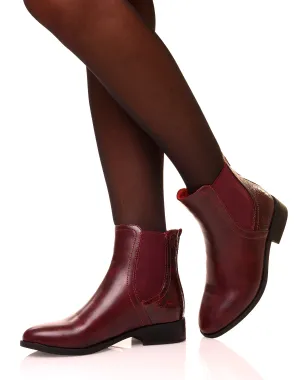 Chelsea boots bordeaux bi-matière