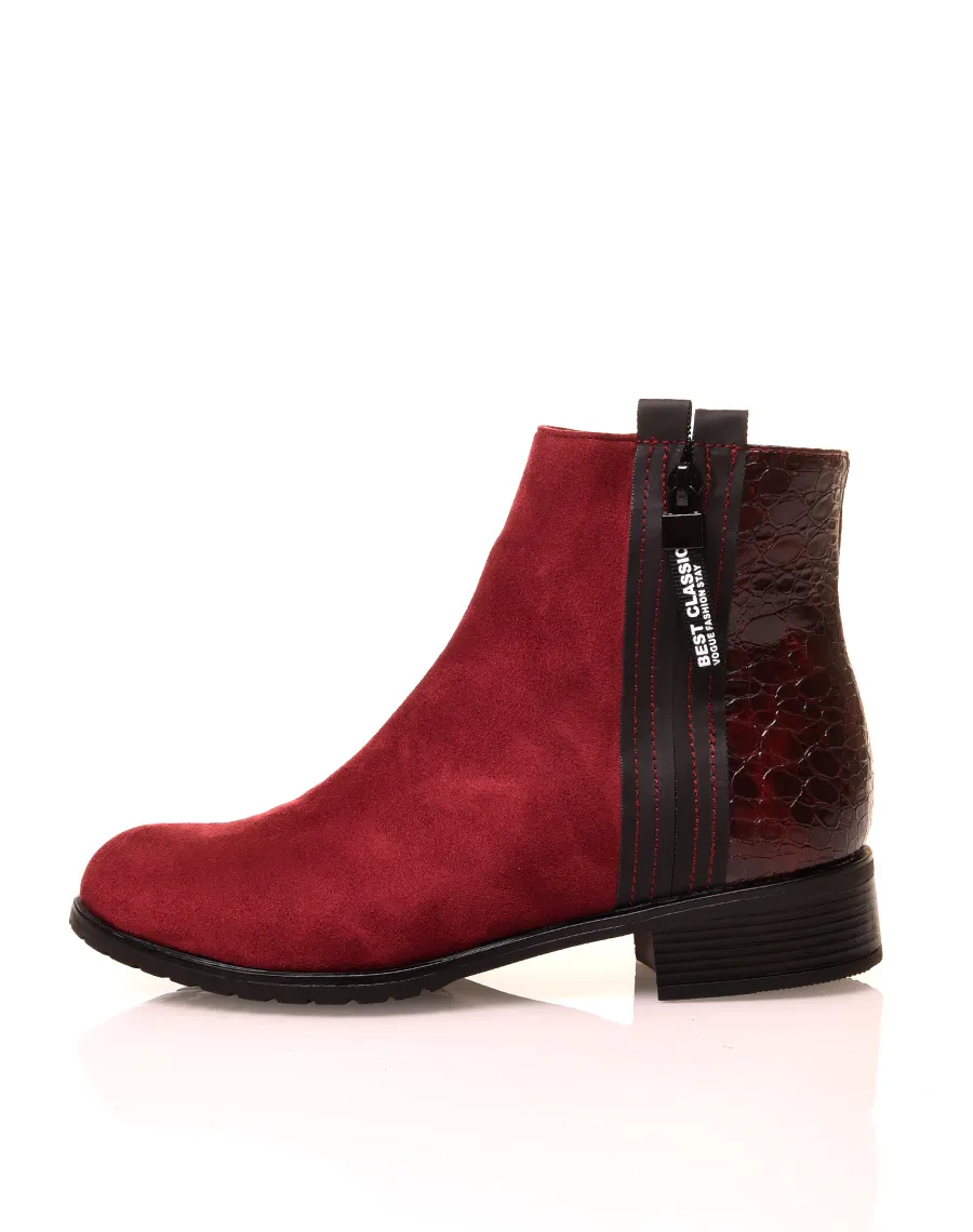 Chelsea boots bordeaux bi matière