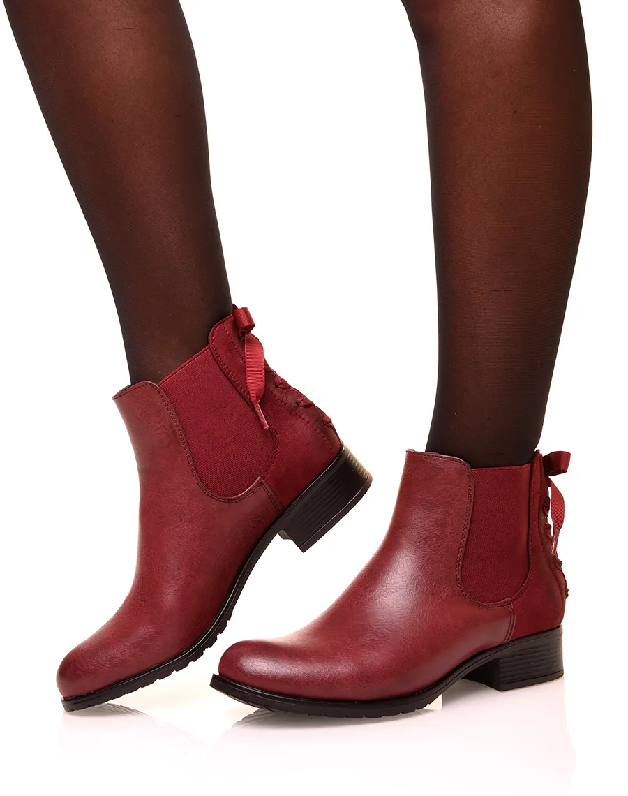 Chelsea boots bordeaux à nuds