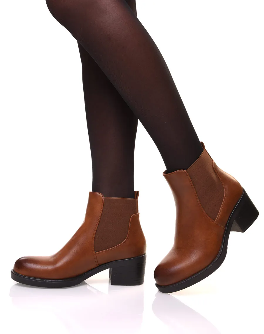 Chelsea boots camel à talon