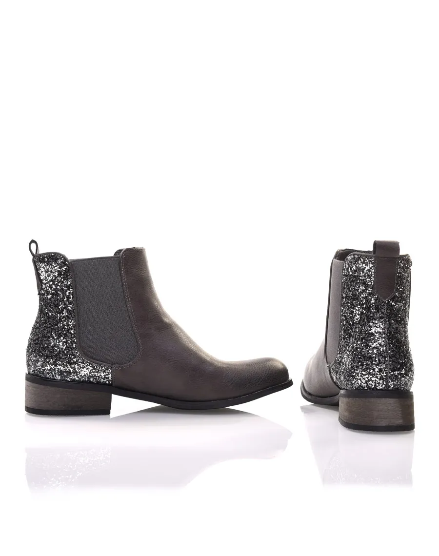 Chelsea boots grises à paillettes 