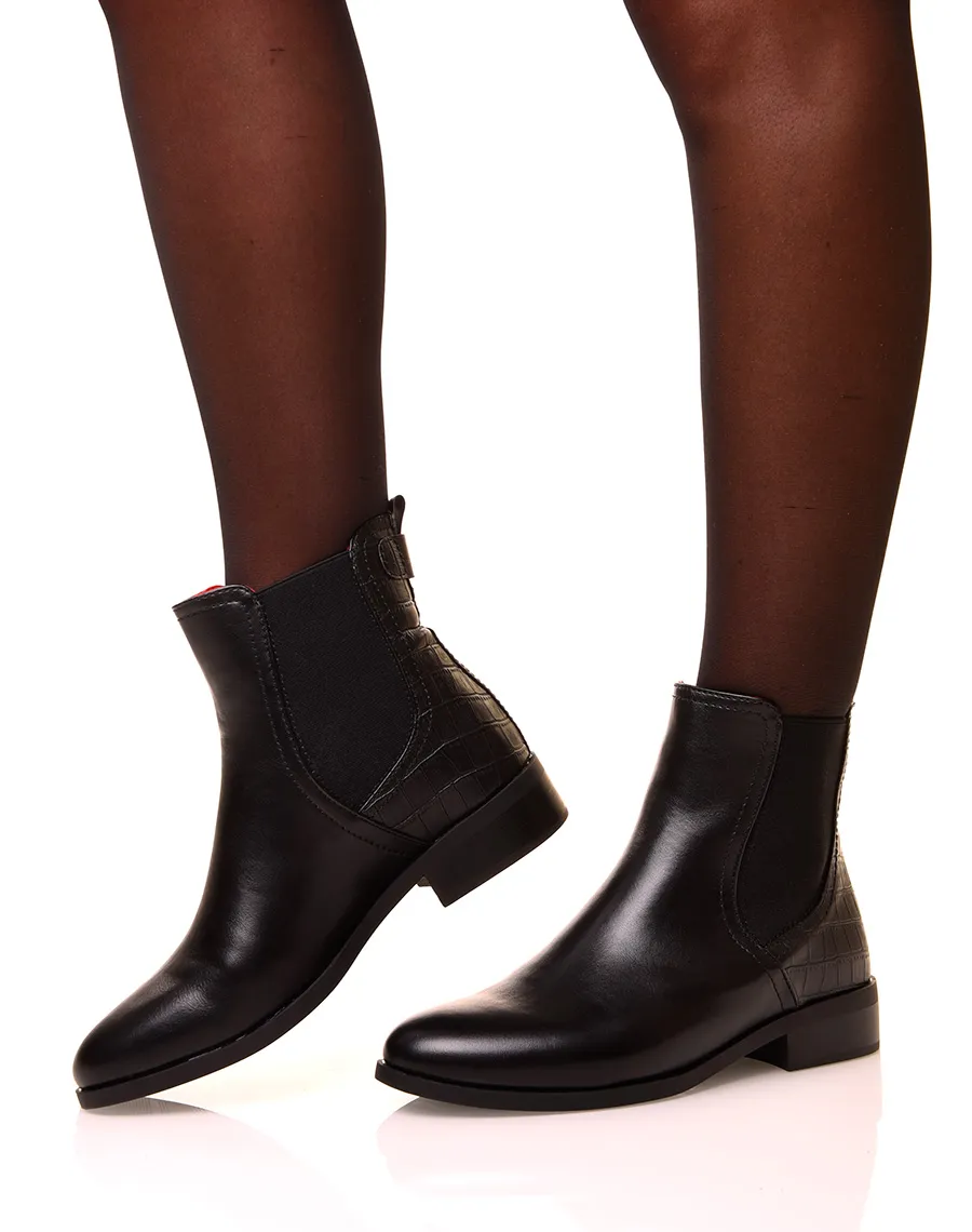 Chelsea boots noir bi-matière