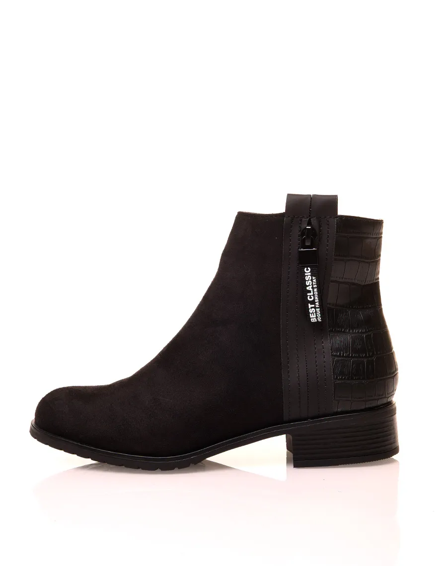 Chelsea boots noir bi matière