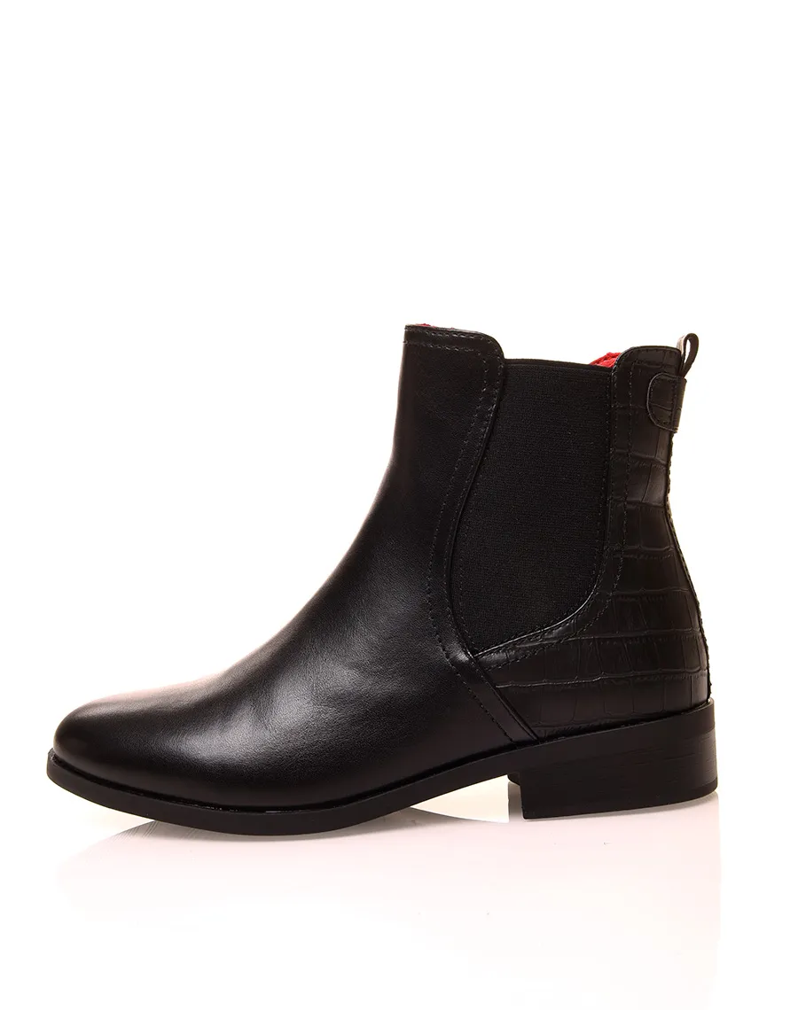 Chelsea boots noir bi-matière