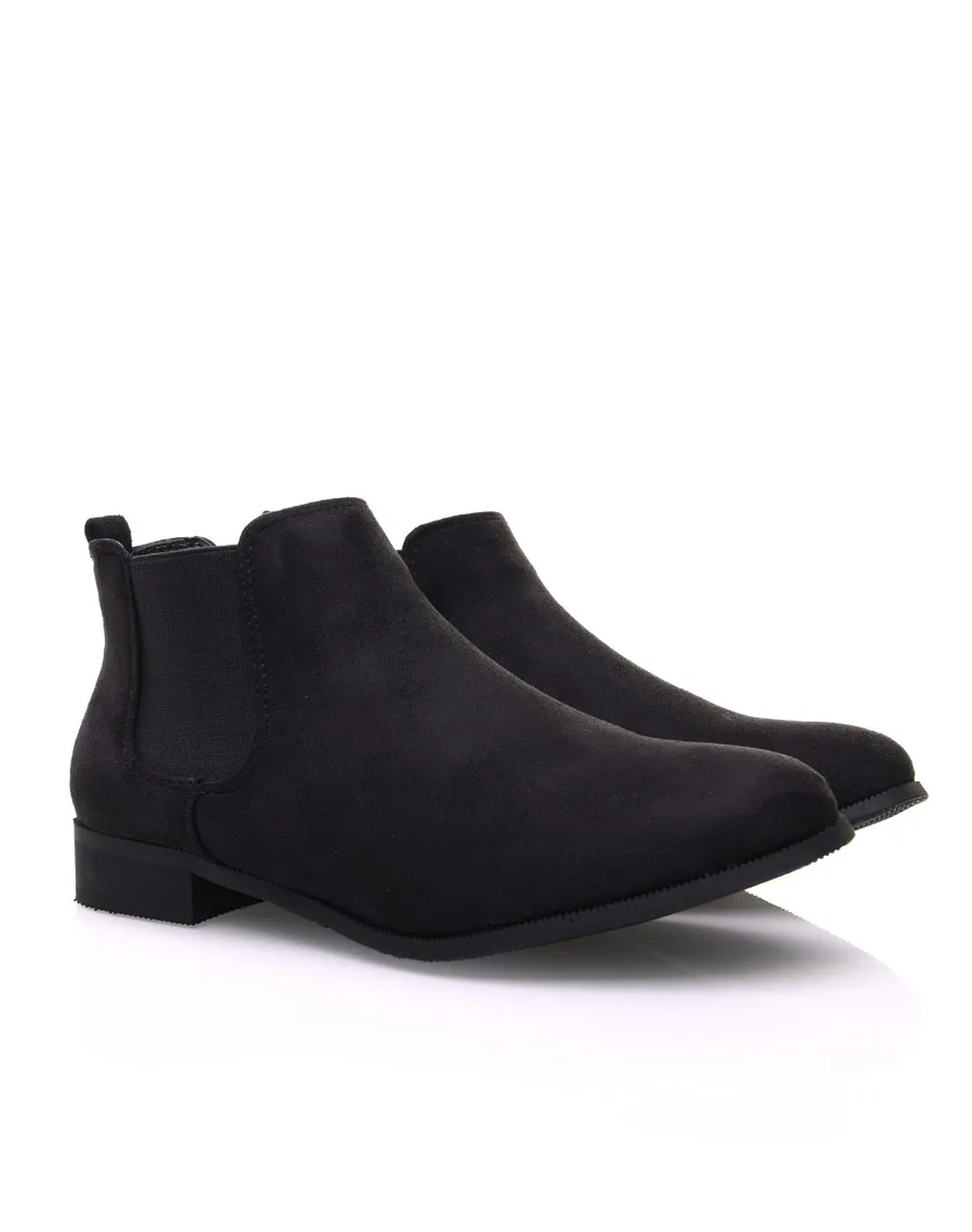 Chelsea boots noir en suédine