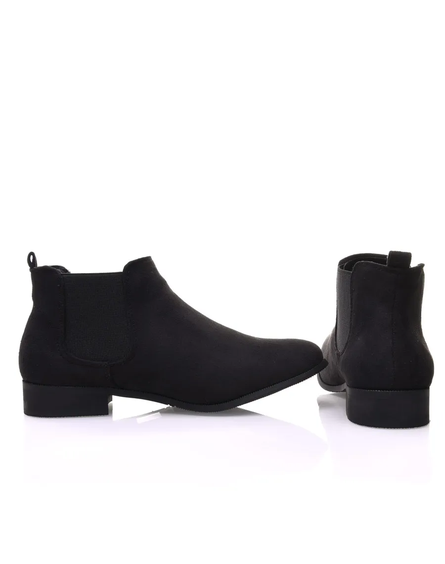 Chelsea boots noir en suédine