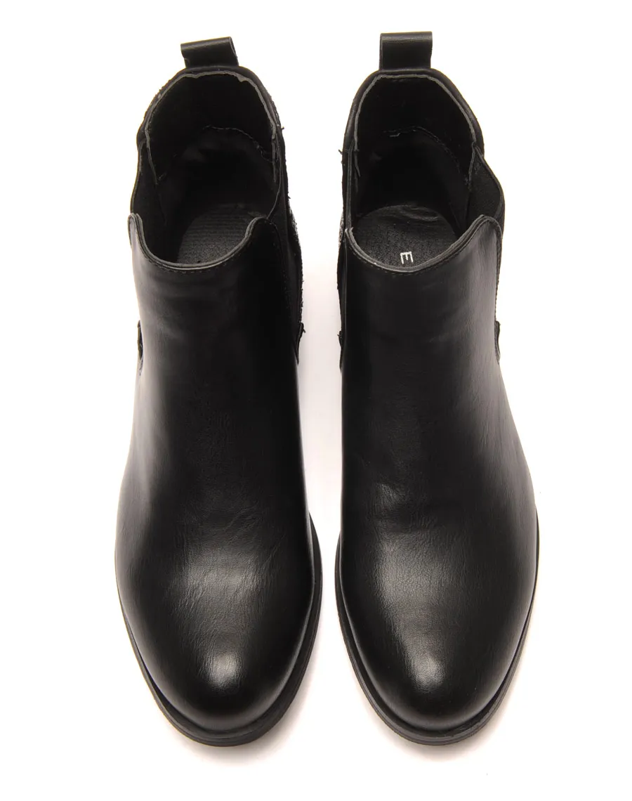 Chelsea boots noire pailletées court