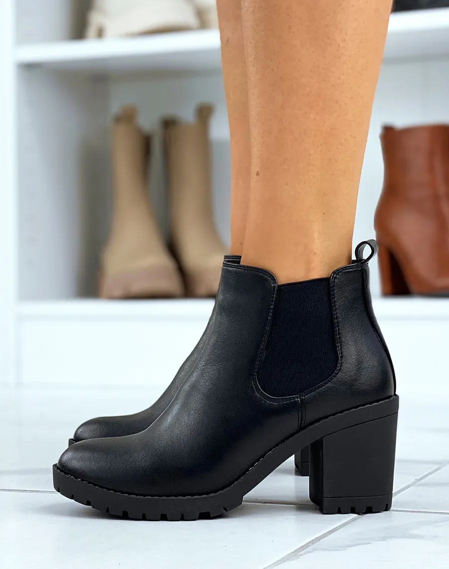 Chelsea boots noires à talons