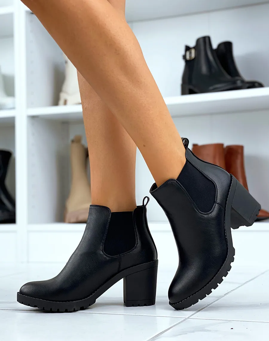 Chelsea boots noires à talons