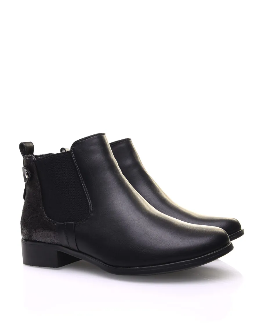 Chelsea boots noirs avec empiècement pailleté 