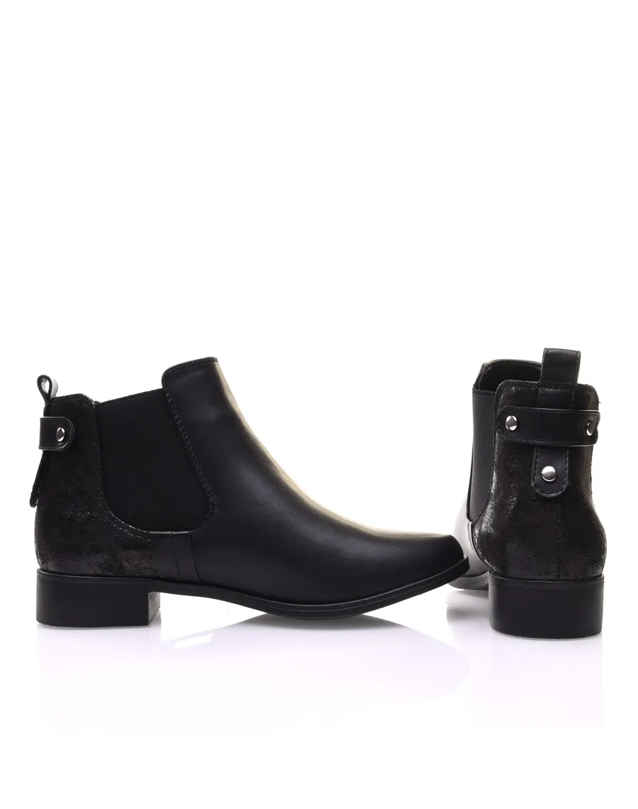 Chelsea boots noirs avec empiècement pailleté 