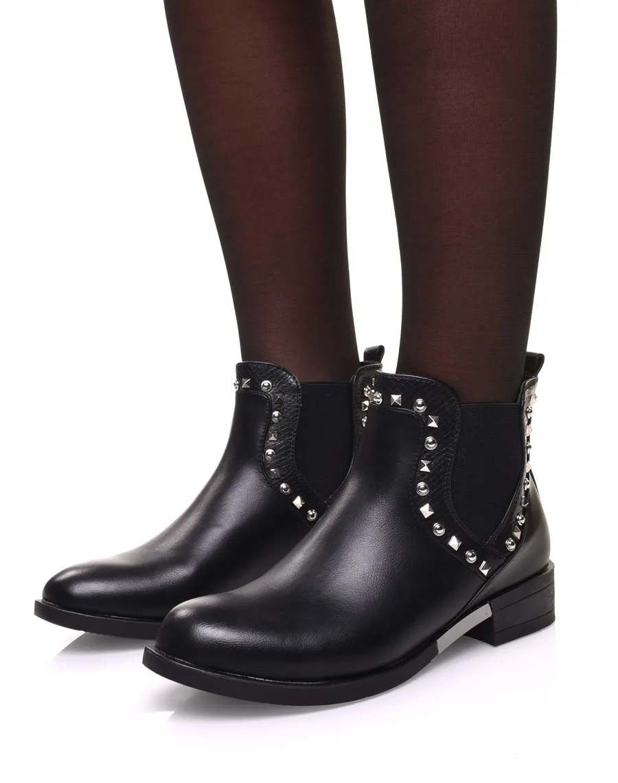 Chelsea boots noirs ornés de clous