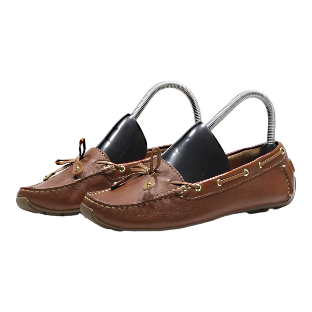 CLARKS Boat Shoes Brown Leather Womens UK 5.5