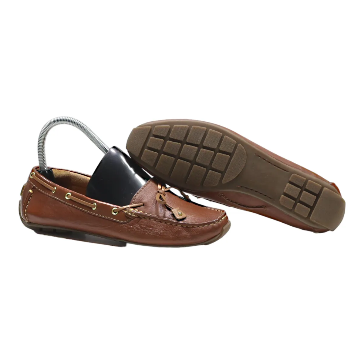 CLARKS Boat Shoes Brown Leather Womens UK 5.5